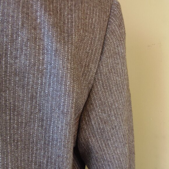 Vintage Vincent's Indiana Women's Brown Pinstripe Wool Blend Blazer 70s Costumer - Picture 10 of 12